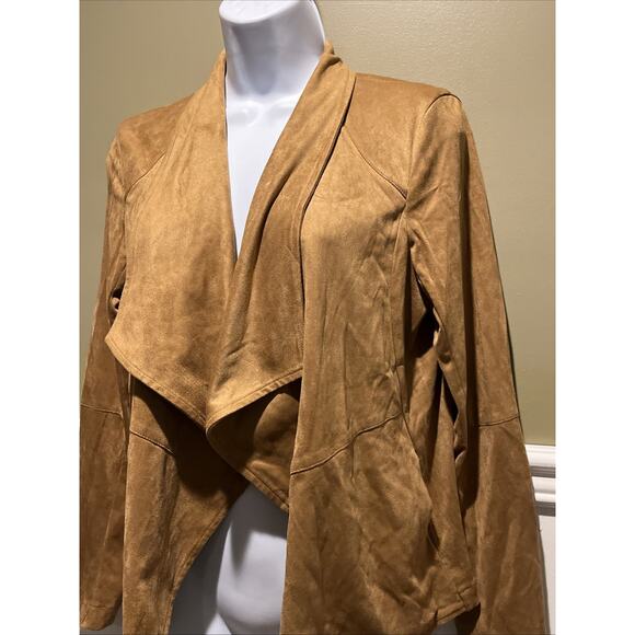 BB Dakota by Steve Madden Open Front Jacket Size M Faux Suede Brown Tan Soft NWT - Picture 4 of 10